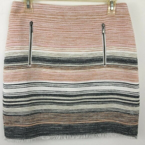 Ann Taylor Loft Womens Skirt Size 4 Tweed Fringe - Picture 5 of 12